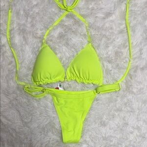 NWT Brazilian Bikini Neon Yellow